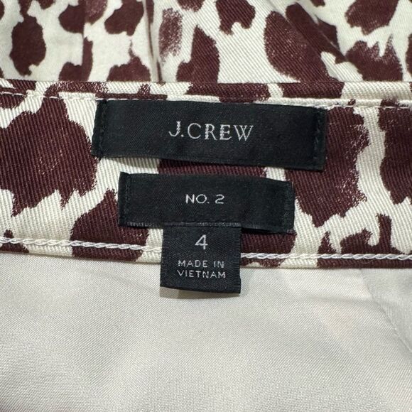J. Crew No. 2 Leopard Tan Brown Pencil Skirt Women’s 4 - Picture 2 of 3